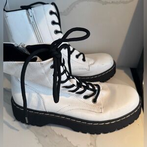 Unionbay White Hayden Lug Combat Boots Moto lace up goth street skater 90s  7